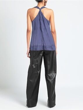Alpha Studio Blue Twist Back Ramie Tank Top 6